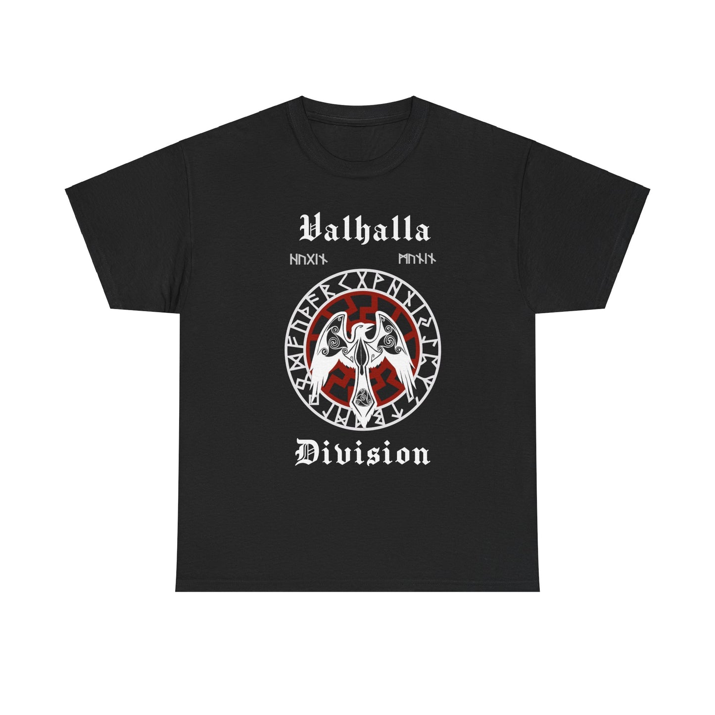 Valhalla Division Odin Raven, Viking Unisex Heavy Cotton Tee