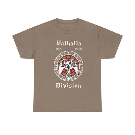 Valhalla Division Odin Raven, Viking Unisex Heavy Cotton Tee