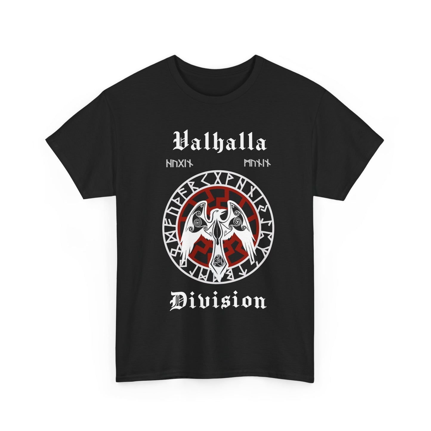 Valhalla Division Odin Raven, Viking Unisex Heavy Cotton Tee