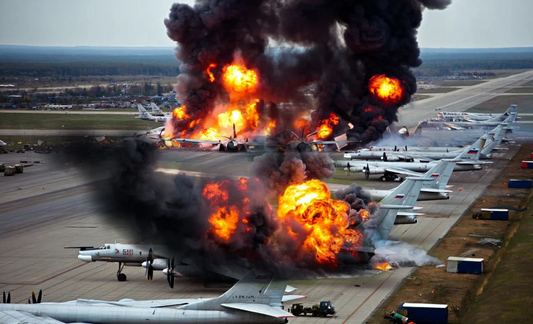 Special Operation Spider's Web Russo- Ukrainian War Art Memorable Tile