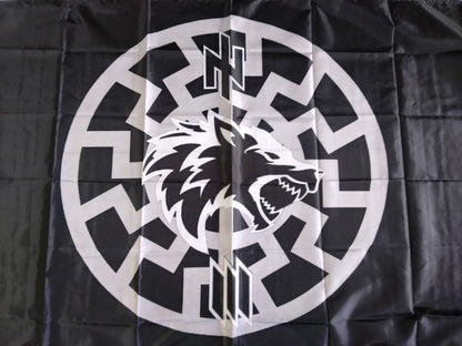 3rd III Separate Assault Brigade Wolf Flag Banner Black Sun