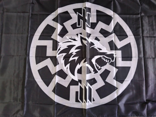 3rd III Separate Assault Brigade Wolf Flag Banner Black Sun