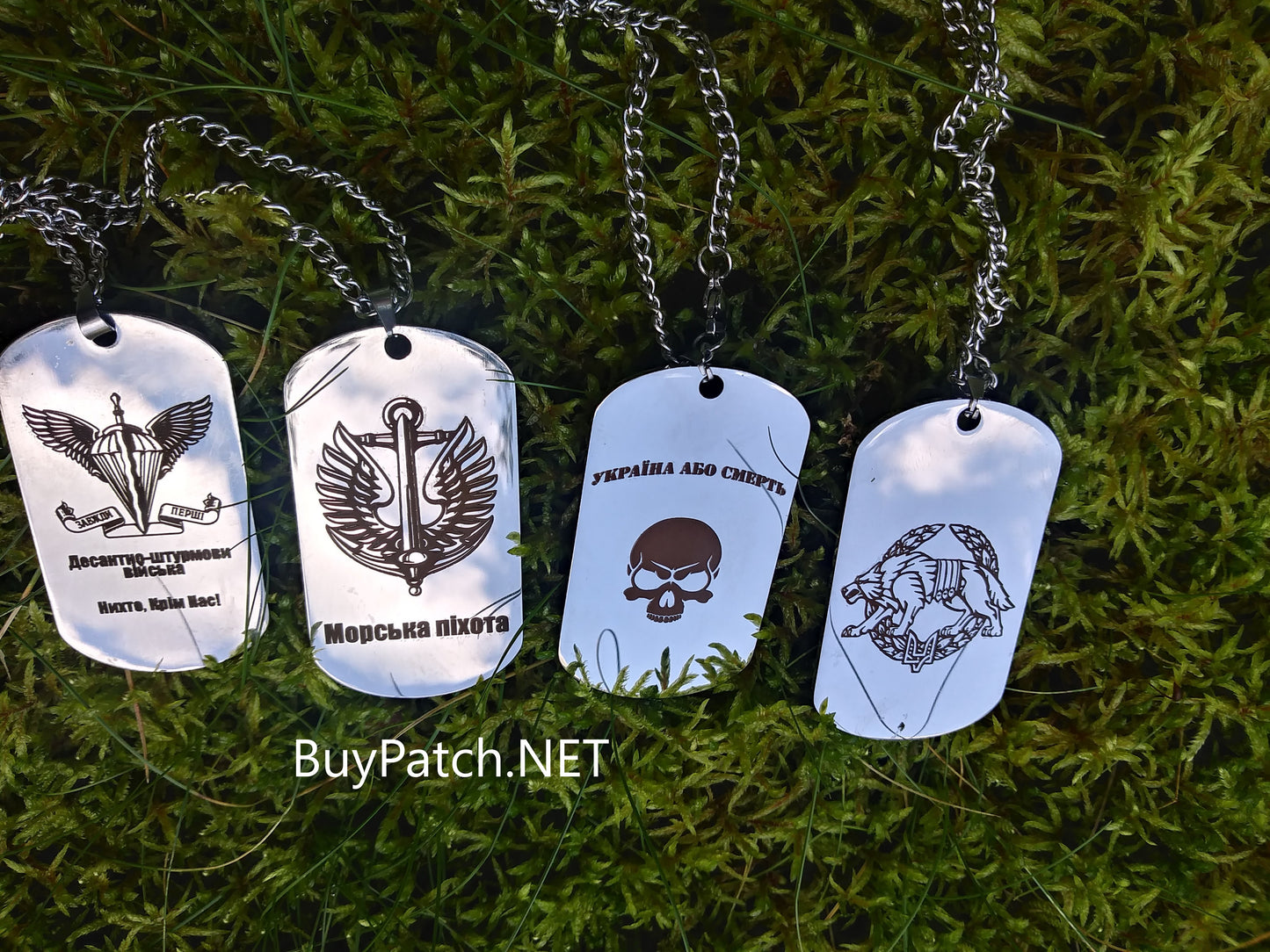 Stainless Steel Ukrainian Military Army Dog Tag ID Amulet Necklace Obereg