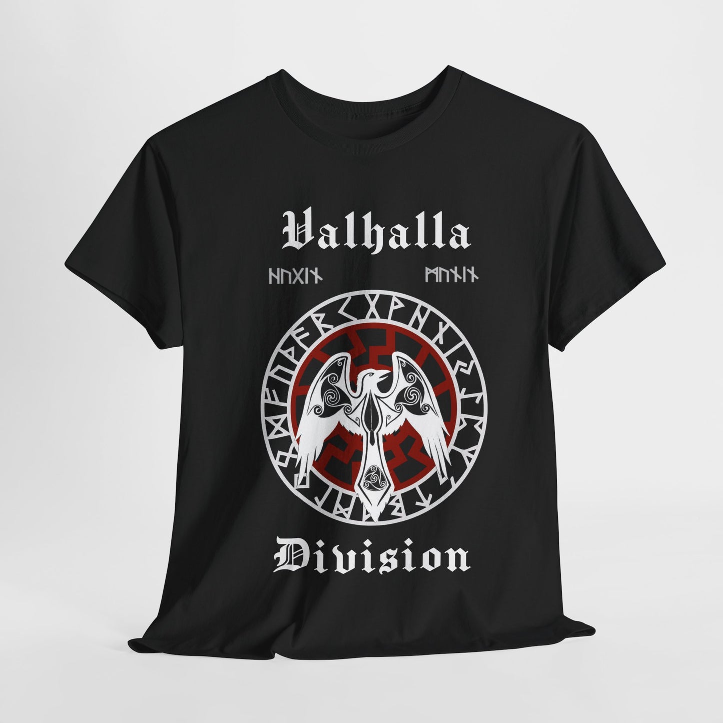 Valhalla Division Odin Raven, Viking Unisex Heavy Cotton Tee