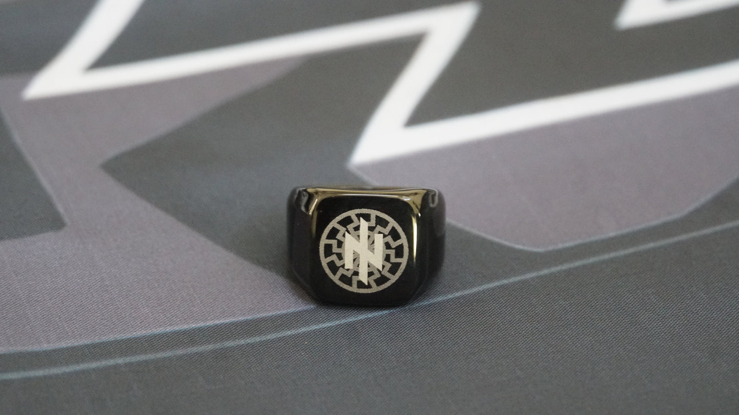 Ukraine Man Military Ring Black Type Three Idea of The Nation