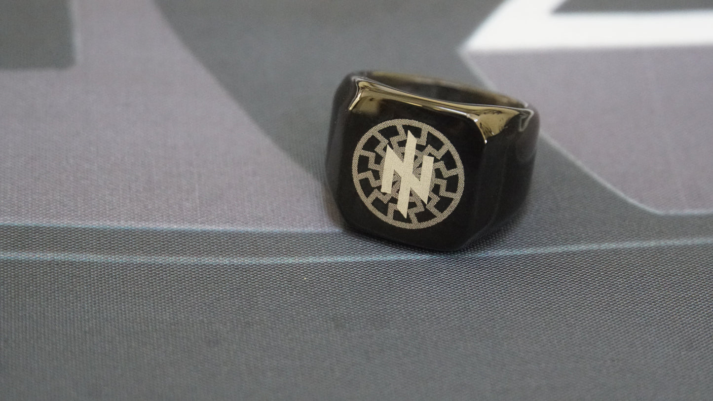 Ukraine Man Military Ring Black Type Three Idea of The Nation
