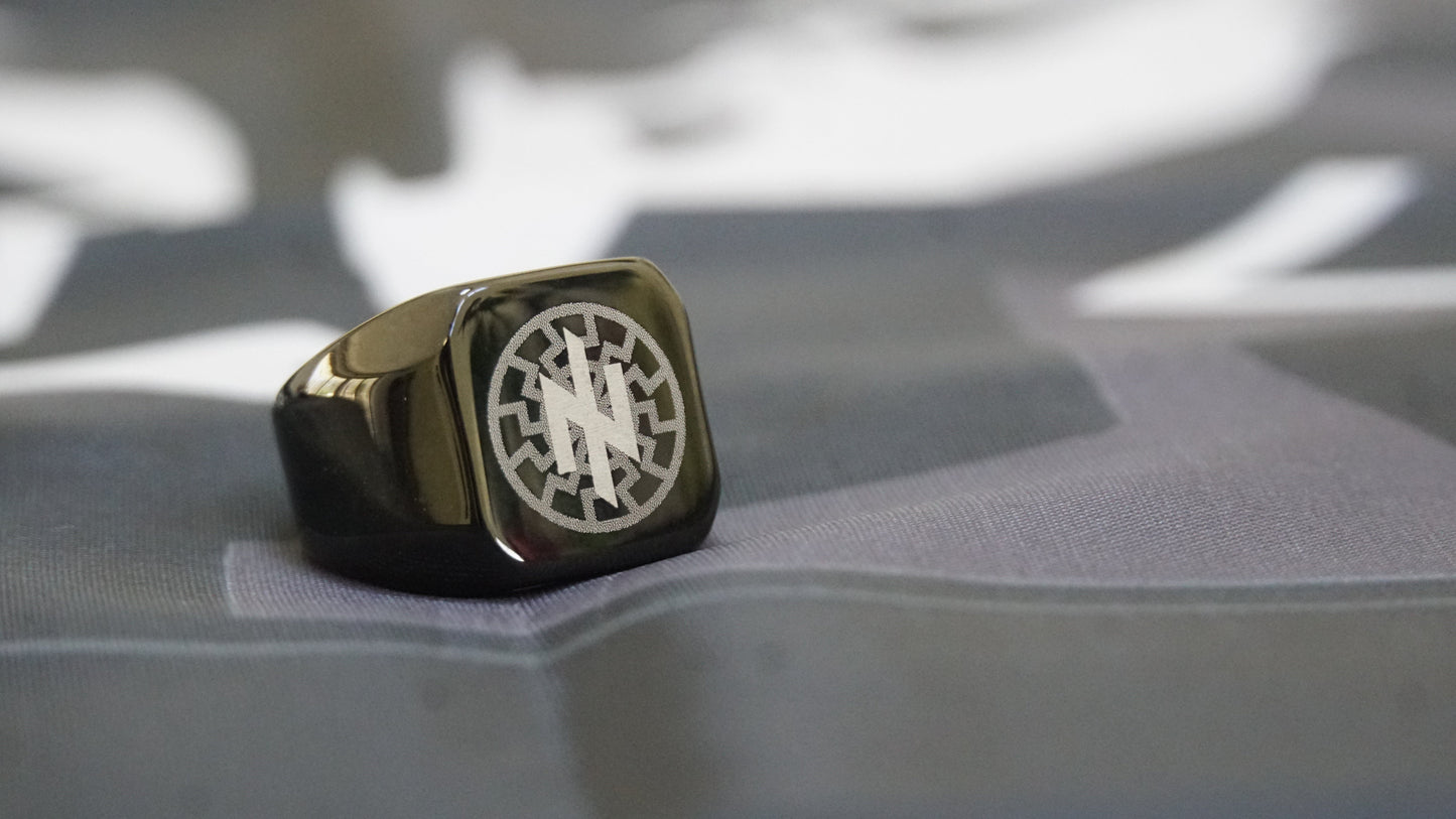 Ukraine Man Military Ring Black Type Three Idea of The Nation