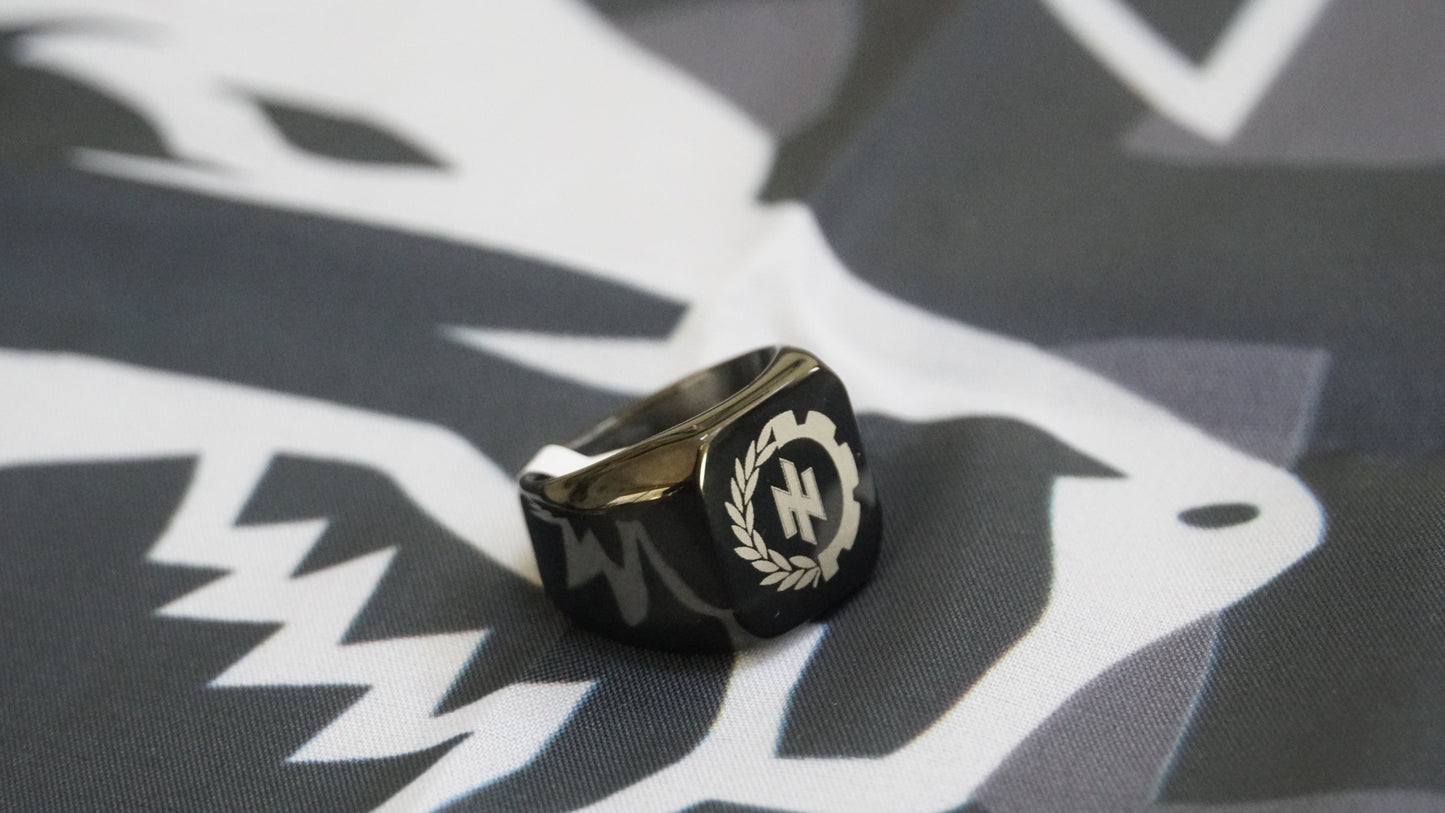 Ukraine Man Military Ring Black Type Three Idea of The Nation