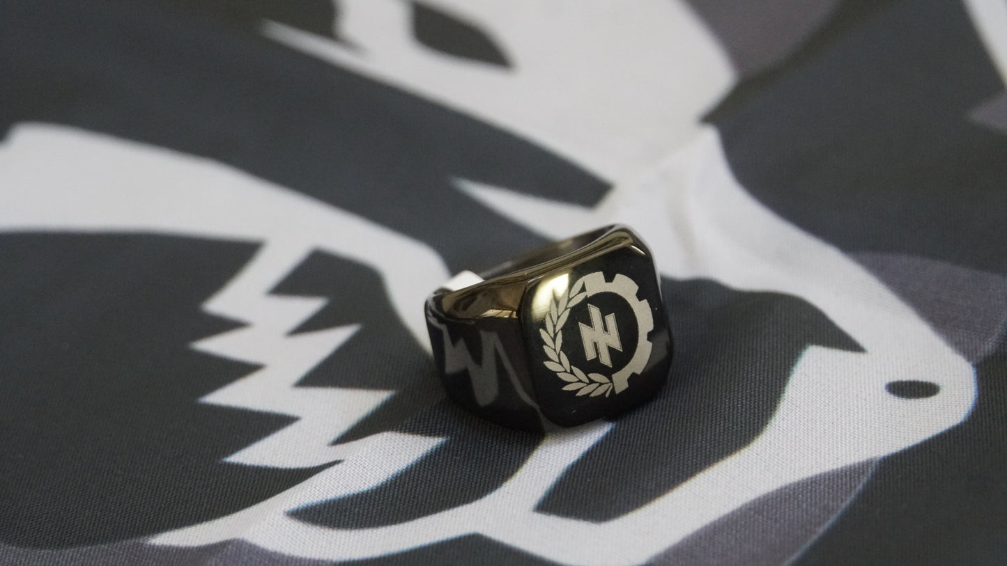 Ukraine Man Military Ring Black Type Three Idea of The Nation