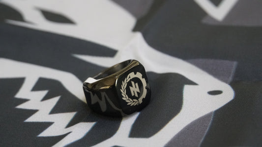 Ukraine Man Military Ring Black Type Three Idea of The Nation