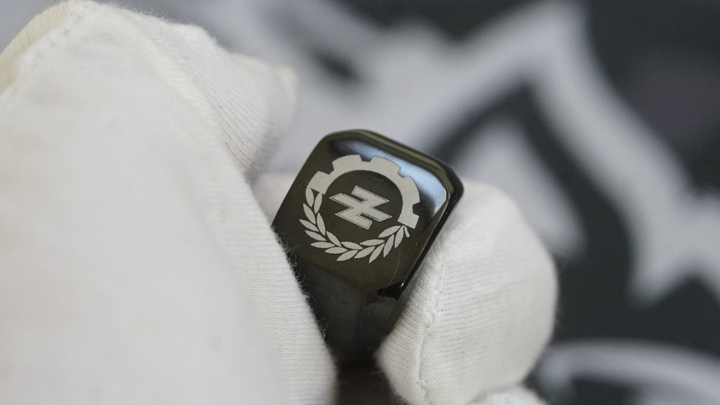 Ukraine Man Military Ring Black Type Three Idea of The Nation