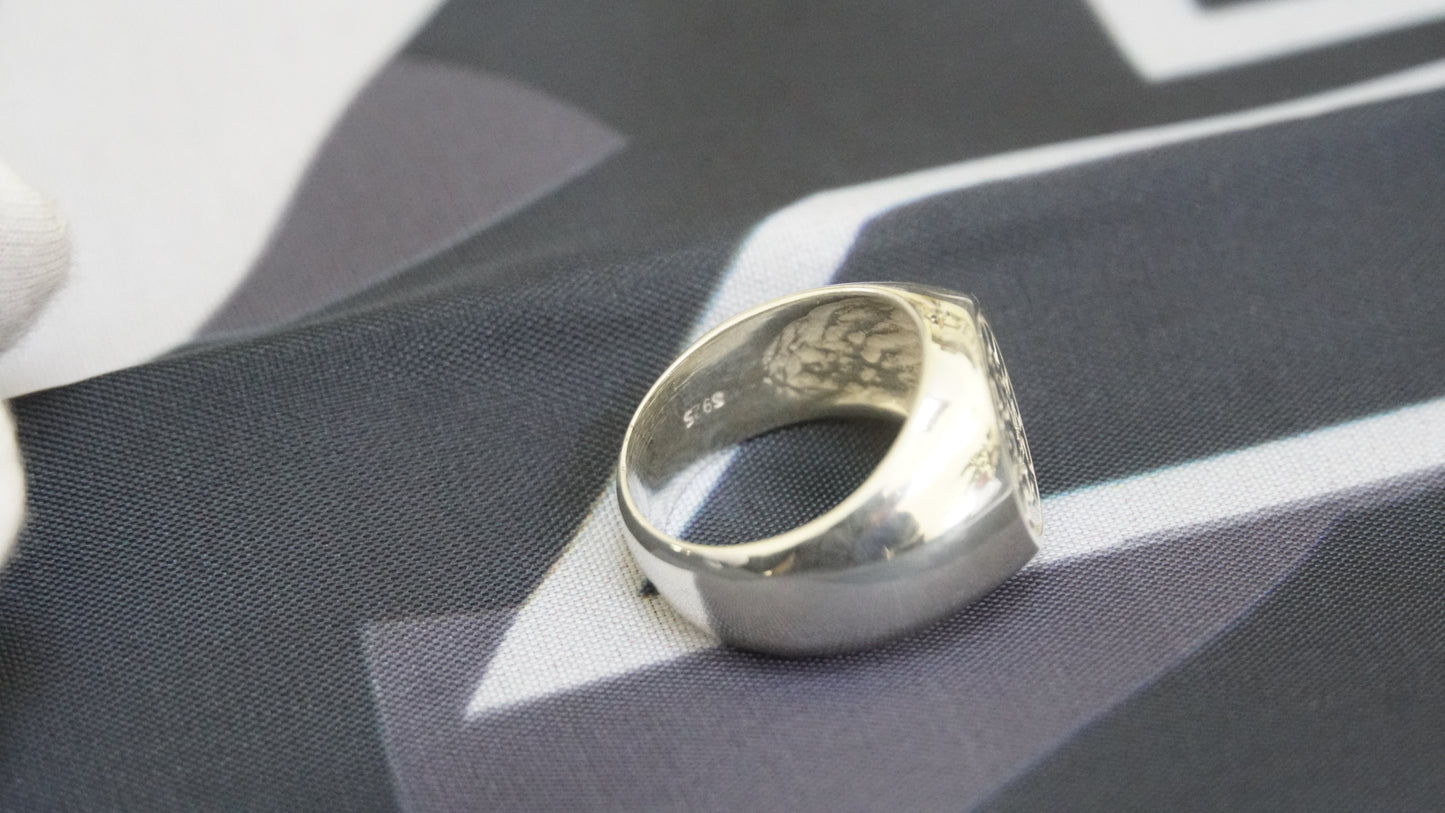 Ukraine Man Military 925 Sterling Silver Ring Werewolf BlackSun III Brigade