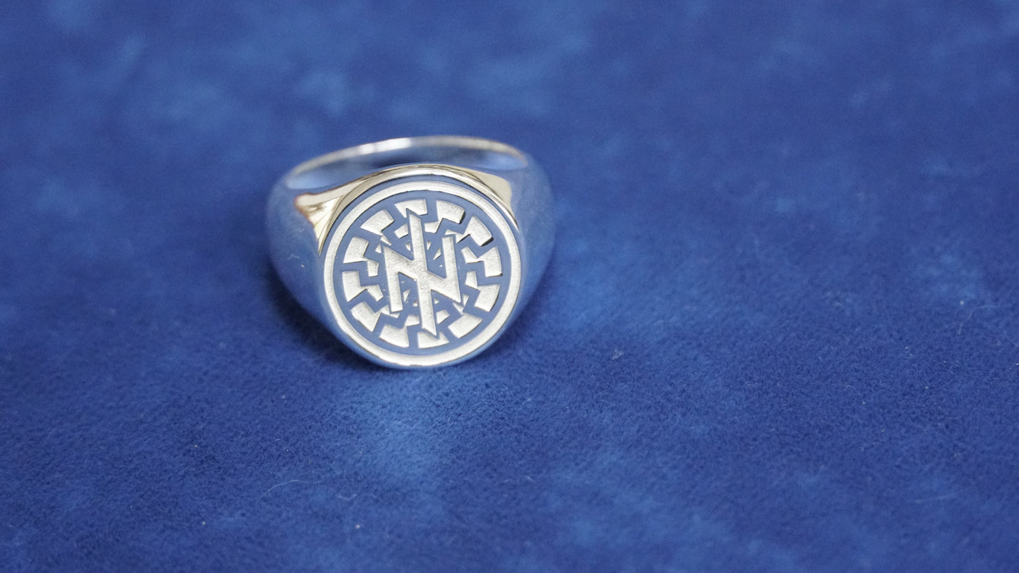 Ukraine Man Military 925 Sterling Silver Ring AZOV Idea of Nation BlackSun