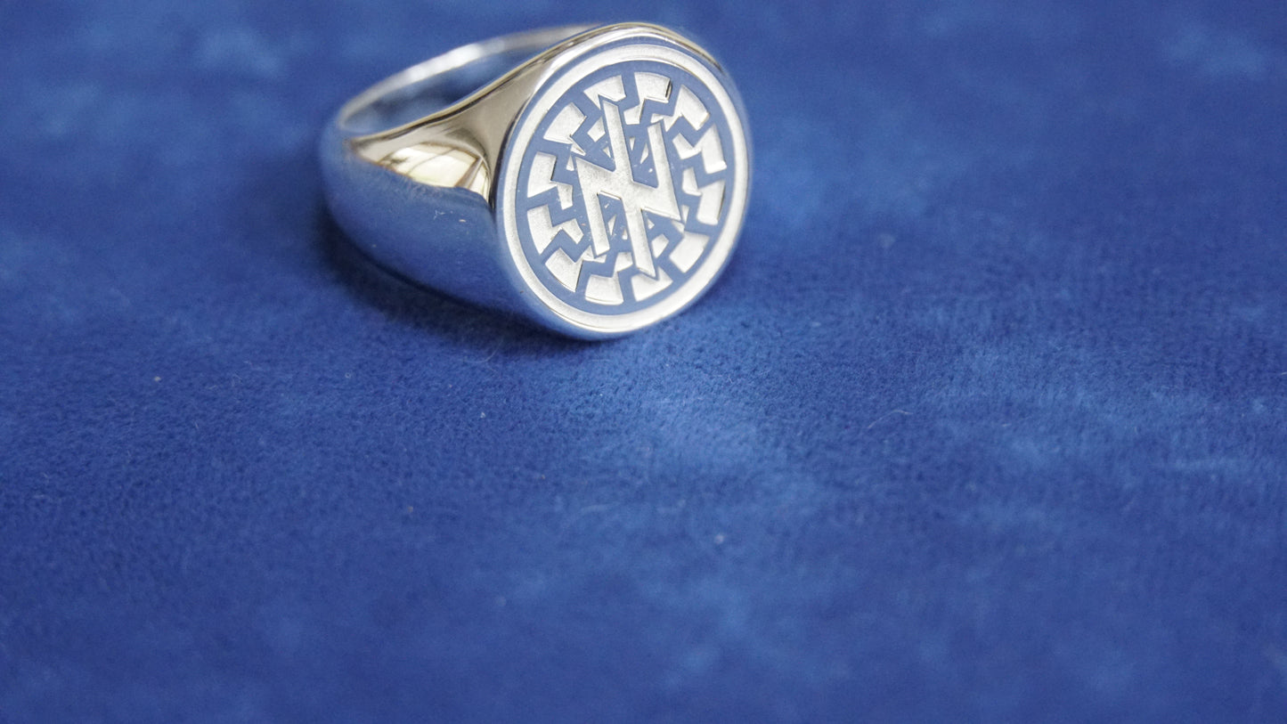 Ukraine Man Military 925 Sterling Silver Ring AZOV Idea of Nation BlackSun