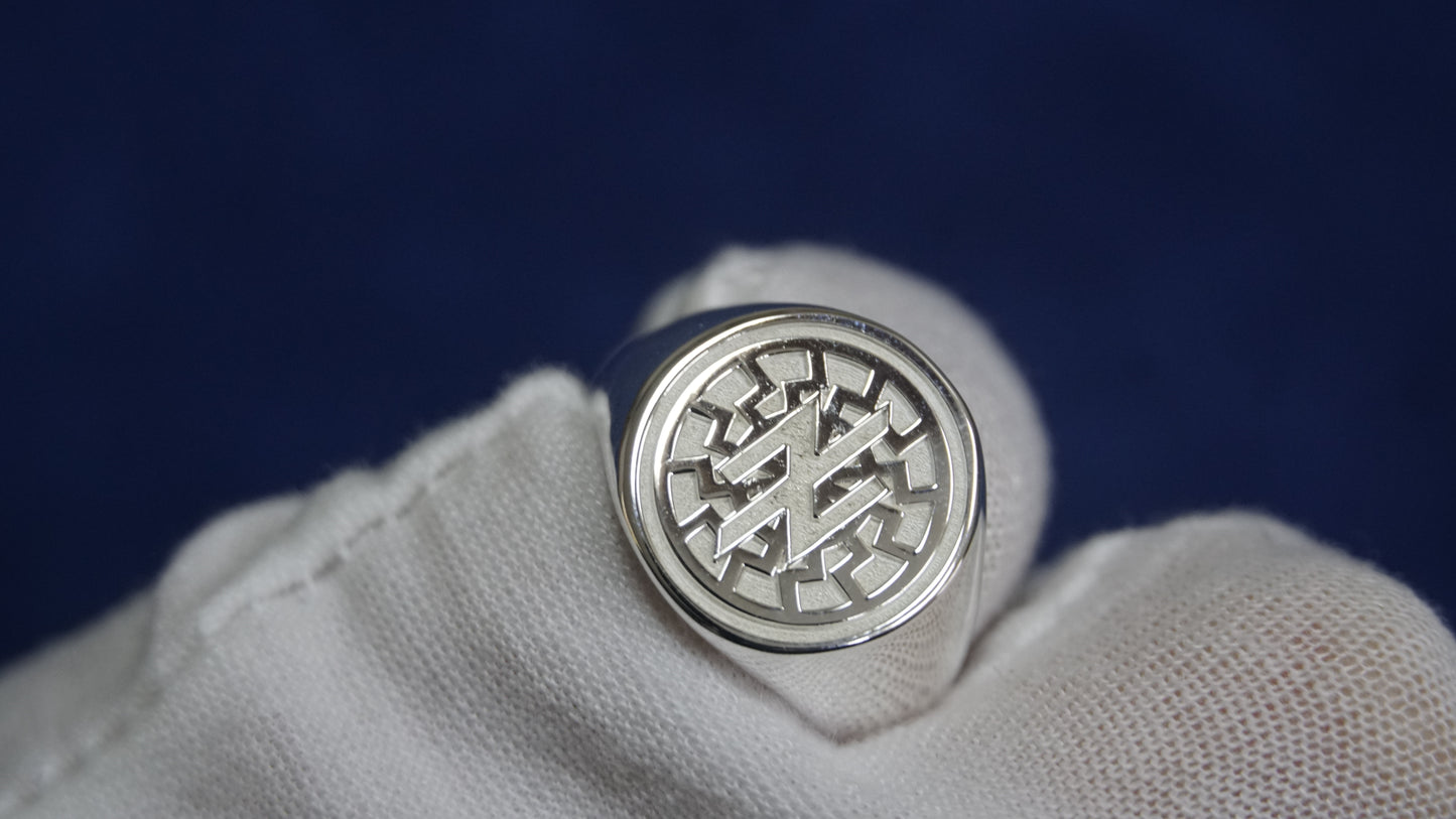 Ukraine Man Military 925 Sterling Silver Ring AZOV Idea of Nation BlackSun