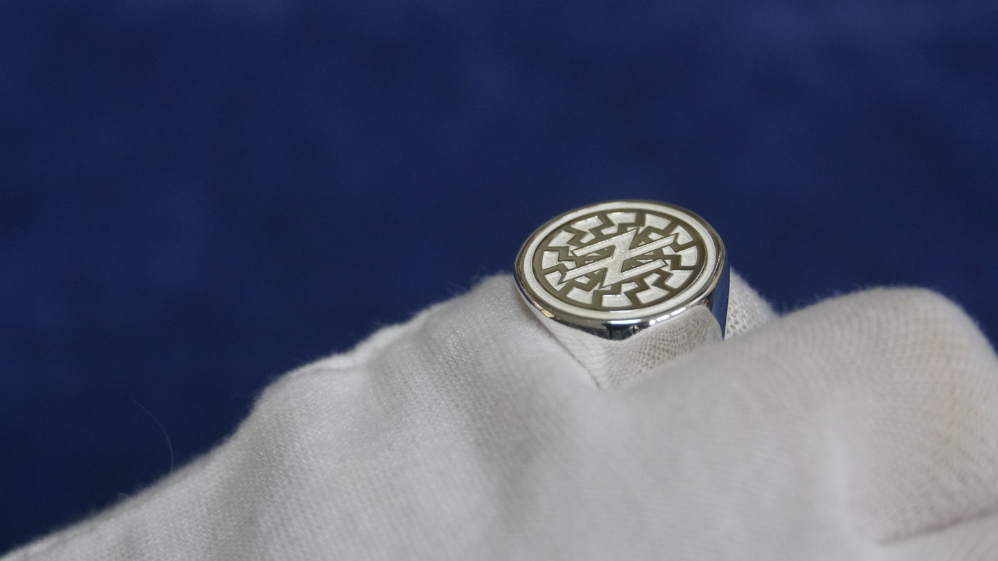 Ukraine Man Military 925 Sterling Silver Ring AZOV Idea of Nation BlackSun
