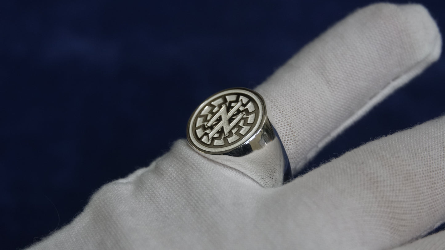 Ukraine Man Military 925 Sterling Silver Ring AZOV Idea of Nation BlackSun