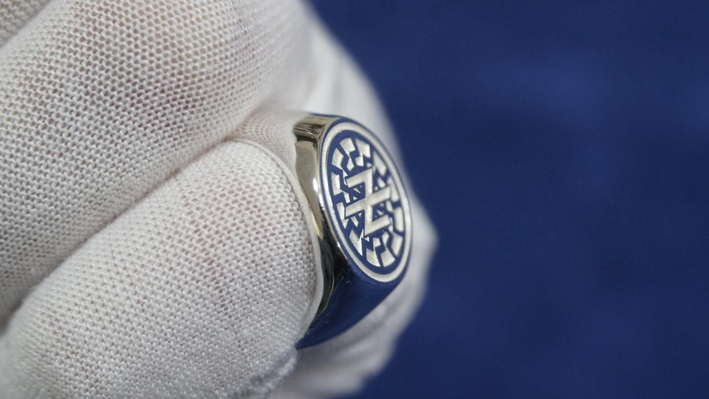 Ukraine Man Military 925 Sterling Silver Ring AZOV Idea of Nation BlackSun