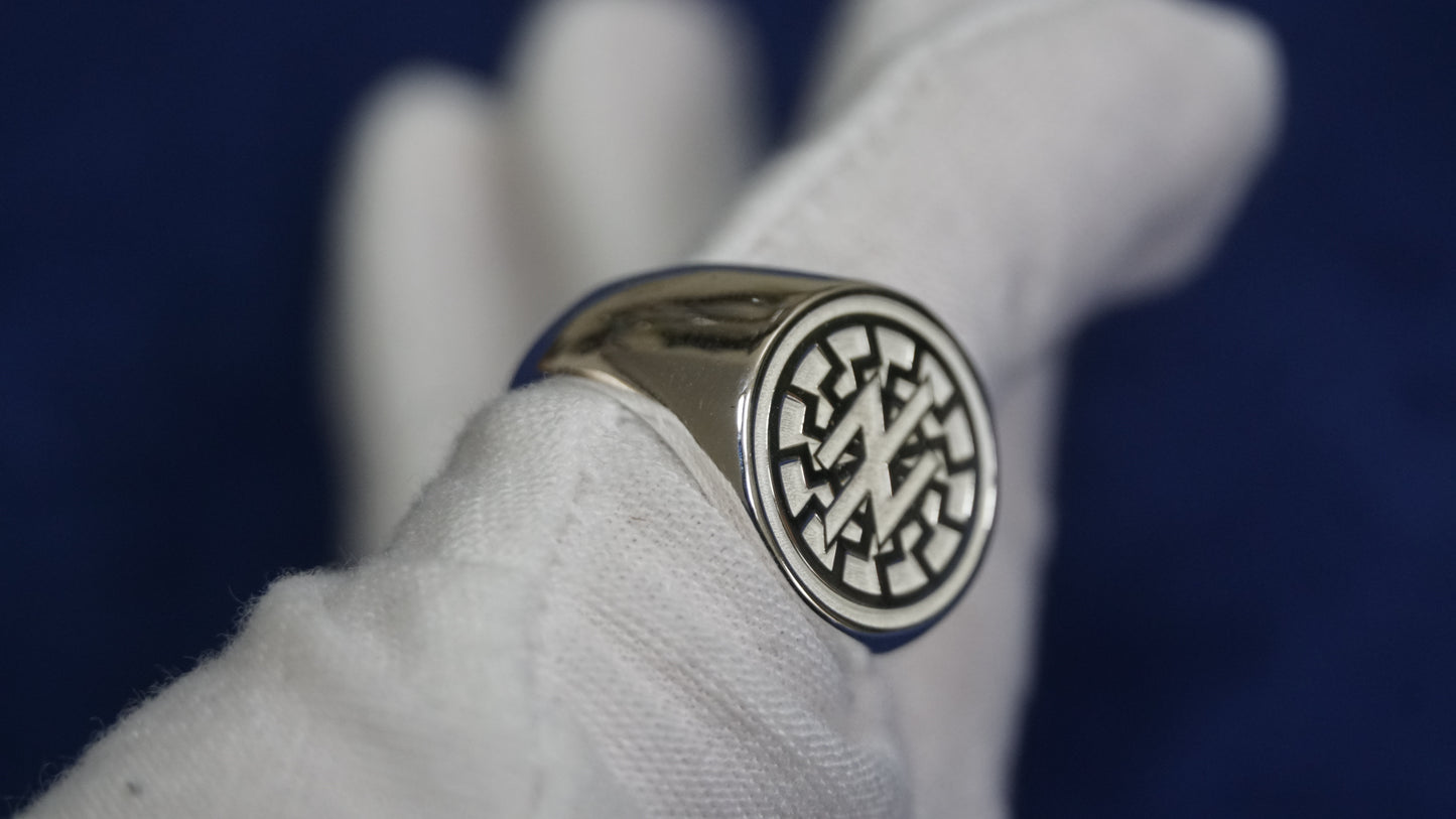 Ukraine Man Military 925 Sterling Silver Ring AZOV Idea of Nation BlackSun