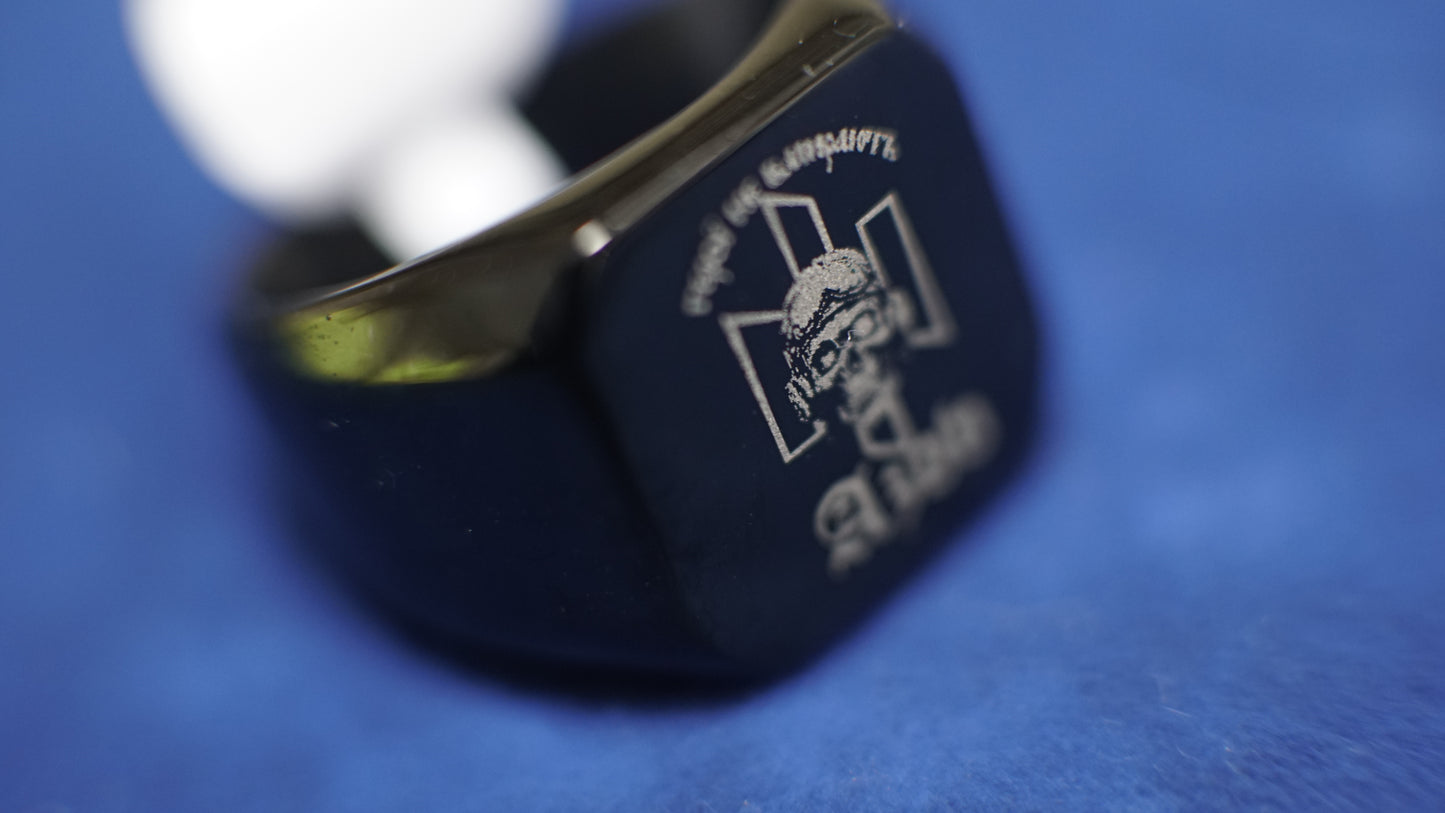 Ukraine Man Military Black Ring AZOV Heroes Never Die