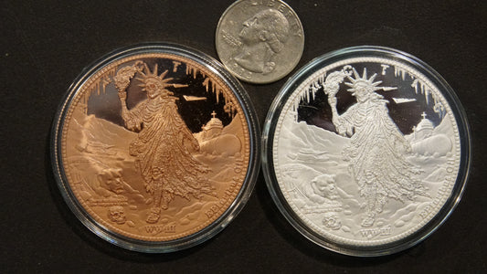 2037 WW III 50 mm Arctic Apocalyptic Liberty Medal Coin 2oz DEEP SEA EXCHANGE ART ARTIFACT