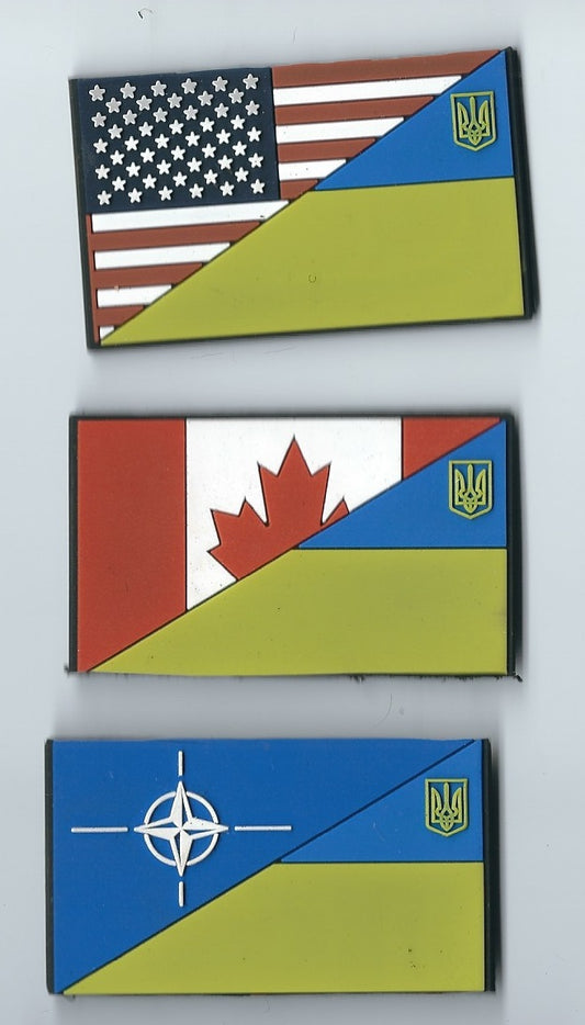 INTERNATIONAL  Ukraine War Flag patch PVC 3D Velcro NATO