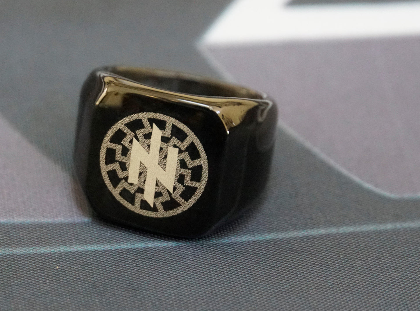 Ukraine Man Military Ring Black Type Three Idea of The Nation