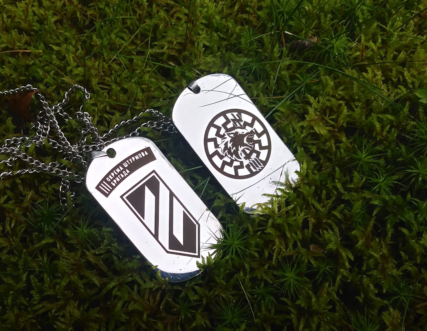 Stainless Steel Ukrainian Military Army Dog Tag 3rd Assault Brigade