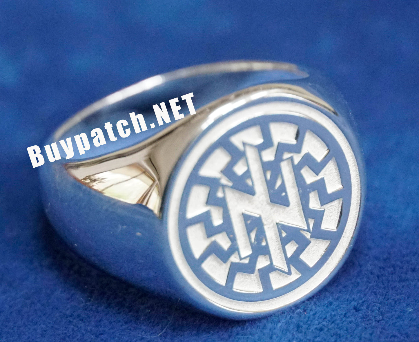 Ukraine Man Military 925 Sterling Silver Ring AZOV Idea of Nation BlackSun