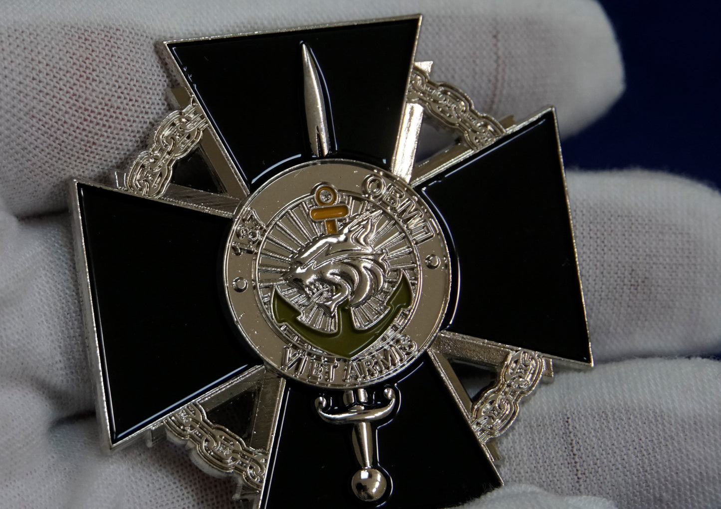 UKRAINE NAVY Black Cross BADGE 137th MARINE Battalion SPECIAL SWAT TEAM VI ET ARMS