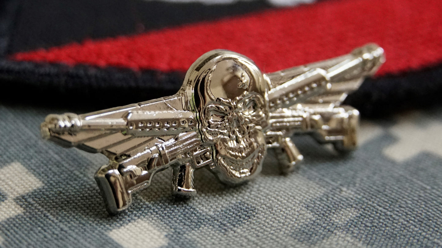 Set of Two Pins ARMY of UKRAINE Rifle SKULL Emblem Sniper Spec Ops За неньку Україну