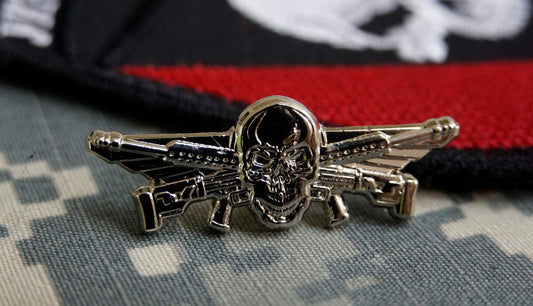 Set of Two Pins ARMY of UKRAINE Rifle SKULL Emblem Sniper Spec Ops За неньку Україну