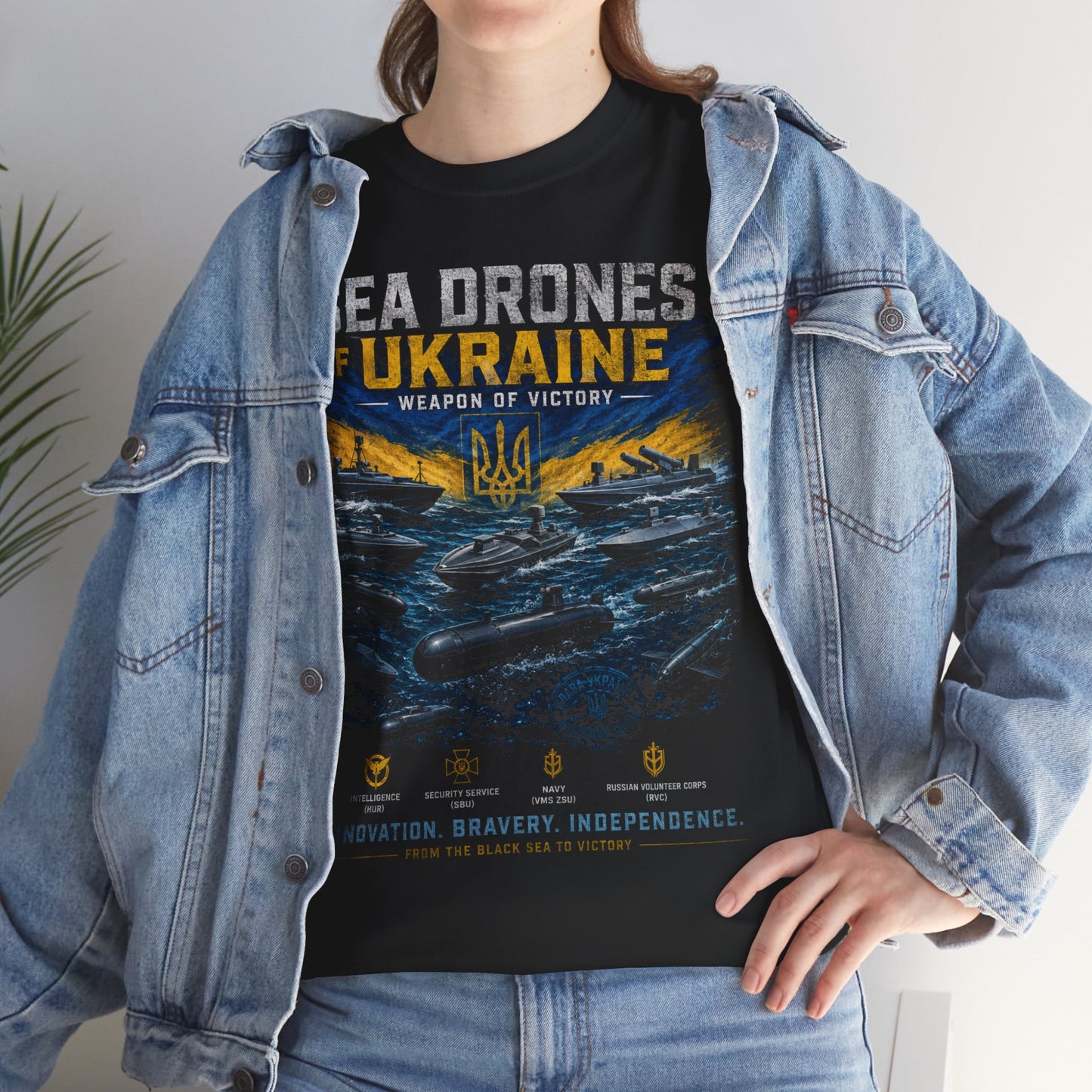 Sea Drones of Ukraine Heavy Cotton Tee
