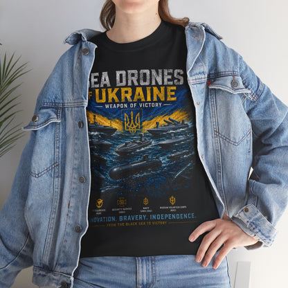 Sea Drones of Ukraine Heavy Cotton Tee