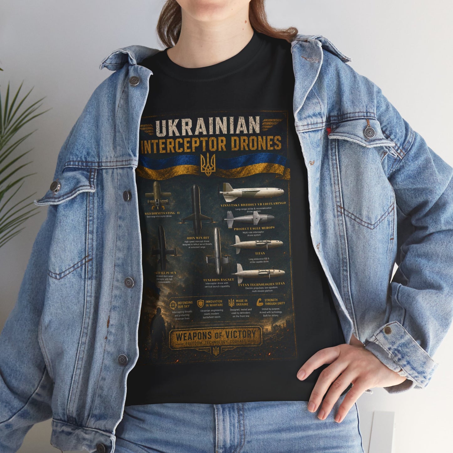 Ukrainian Interceptor DronesHeavy Cotton Tee