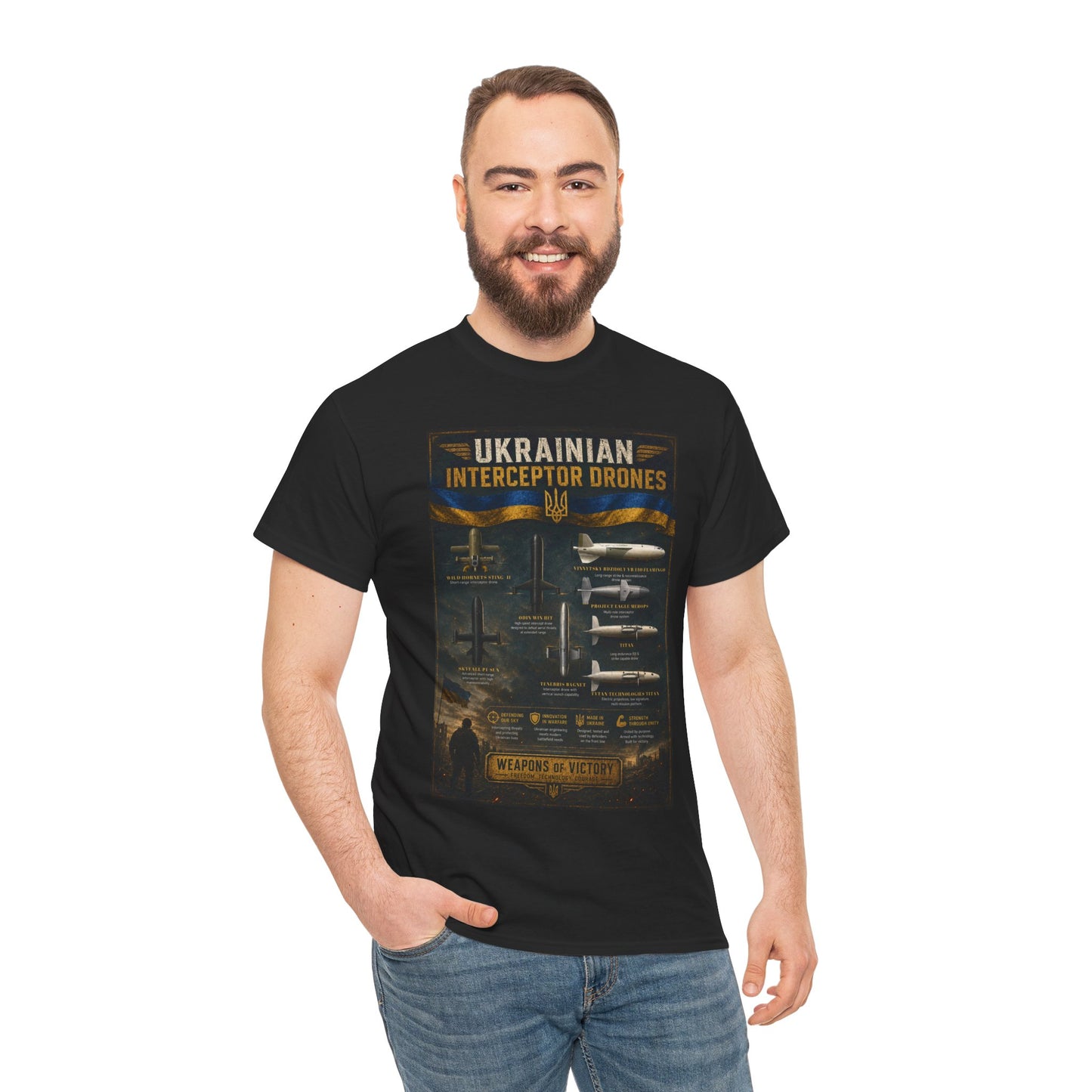 Ukrainian Interceptor DronesHeavy Cotton Tee