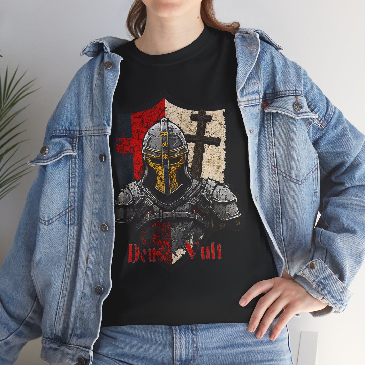 Knight Shield T-Shirt — Crusader Templar Deus Vult