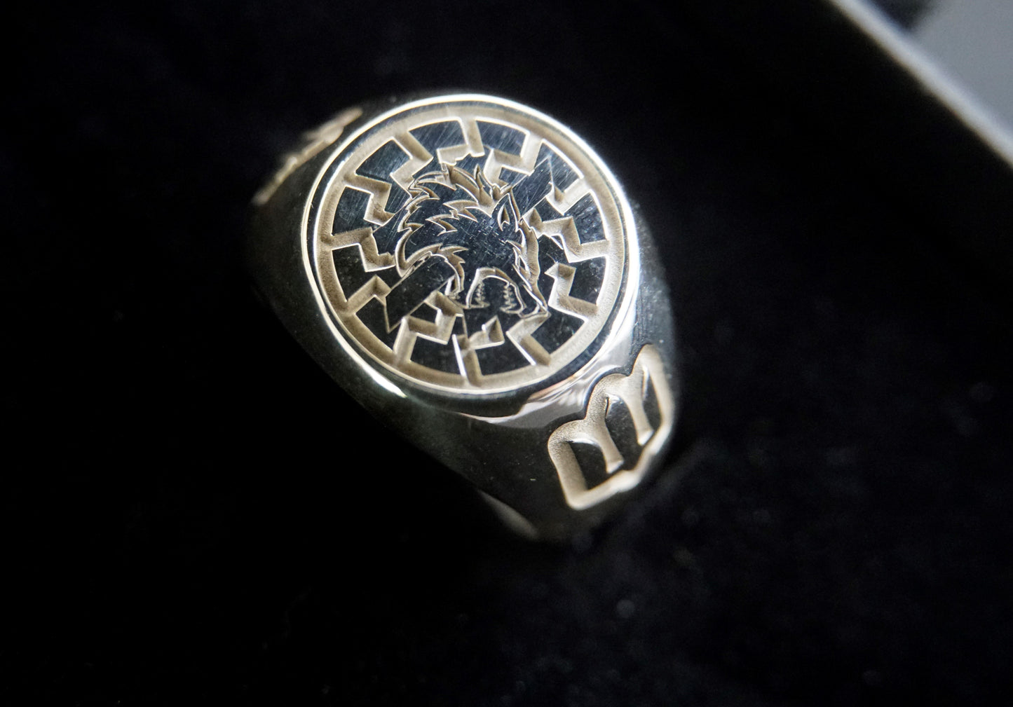 Ukraine Man Military 925 Sterling Silver Ring Werewolf BlackSun III Brigade 3 sides