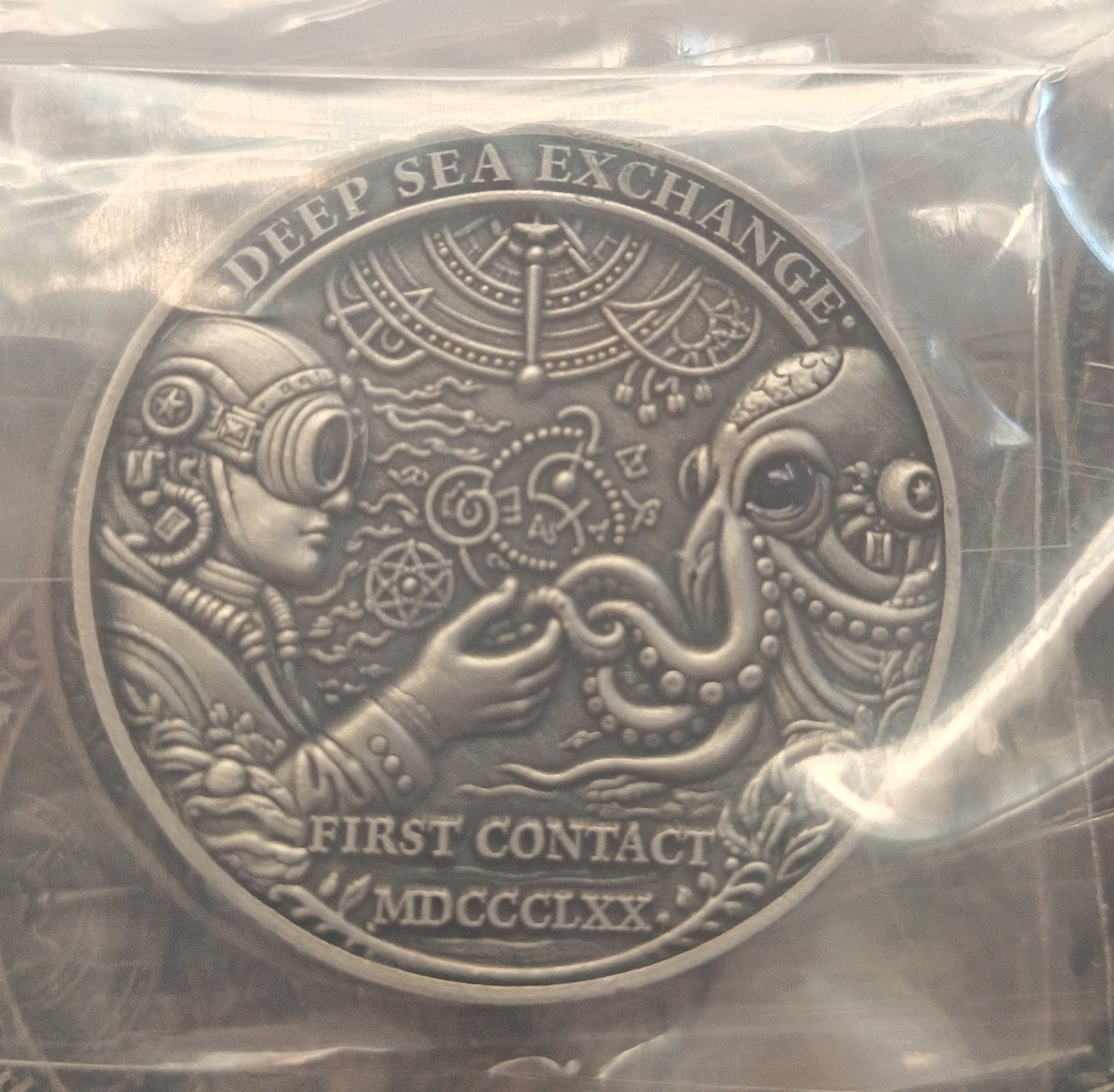 1 JULE · FIRST CONTACT — DEEP SEA EXCHANGE ART ARTIFACT First Coin 1870