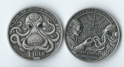 1 JULE · FIRST CONTACT — DEEP SEA EXCHANGE ART ARTIFACT First Coin 1870