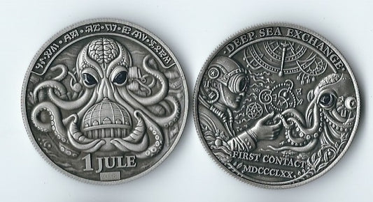 1 JULE · FIRST CONTACT — DEEP SEA EXCHANGE ART ARTIFACT First Coin 1870