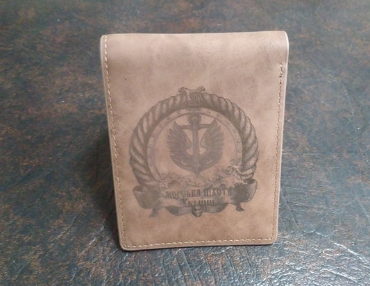 Ukraine Marines Gift Wallet Men Short Dollar Clip Zipper Simple Soft Leather Lightweight