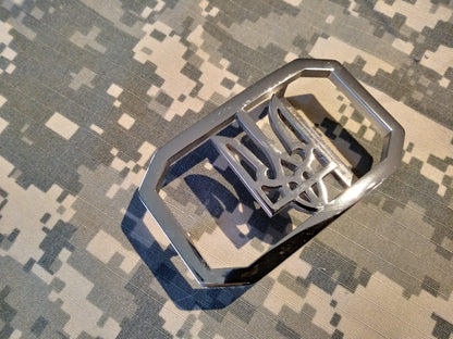 Military Belt Buckle Ukraine Trizub Stainless steel