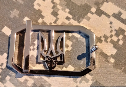 Military Belt Buckle Ukraine Trizub Stainless steel