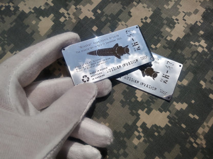 Army Gift Keychain Sign Made from Downed Russian Missle Kinzhal Kh-47 from Kyiv of Ukraine