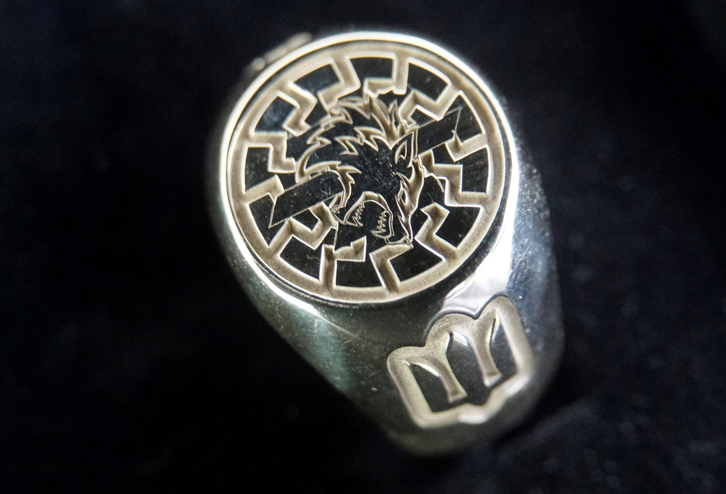 Ukraine Man Military 925 Sterling Silver Ring Werewolf BlackSun III Brigade 3 sides