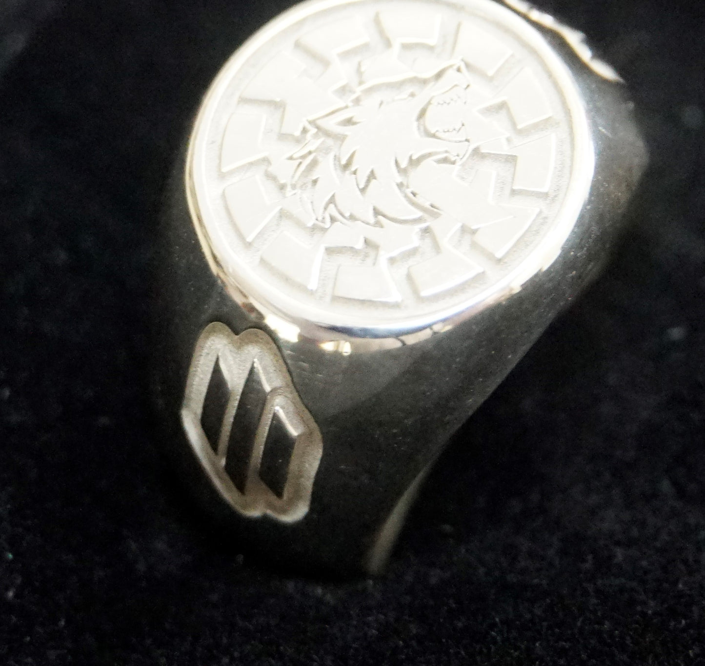 Ukraine Man Military 925 Sterling Silver Ring Werewolf BlackSun III Brigade 3 sides