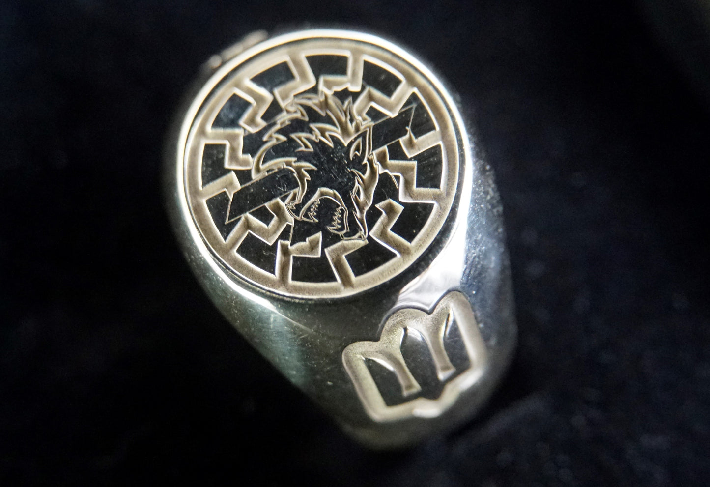 Ukraine Man Military 925 Sterling Silver Ring Werewolf BlackSun III Brigade 3 sides