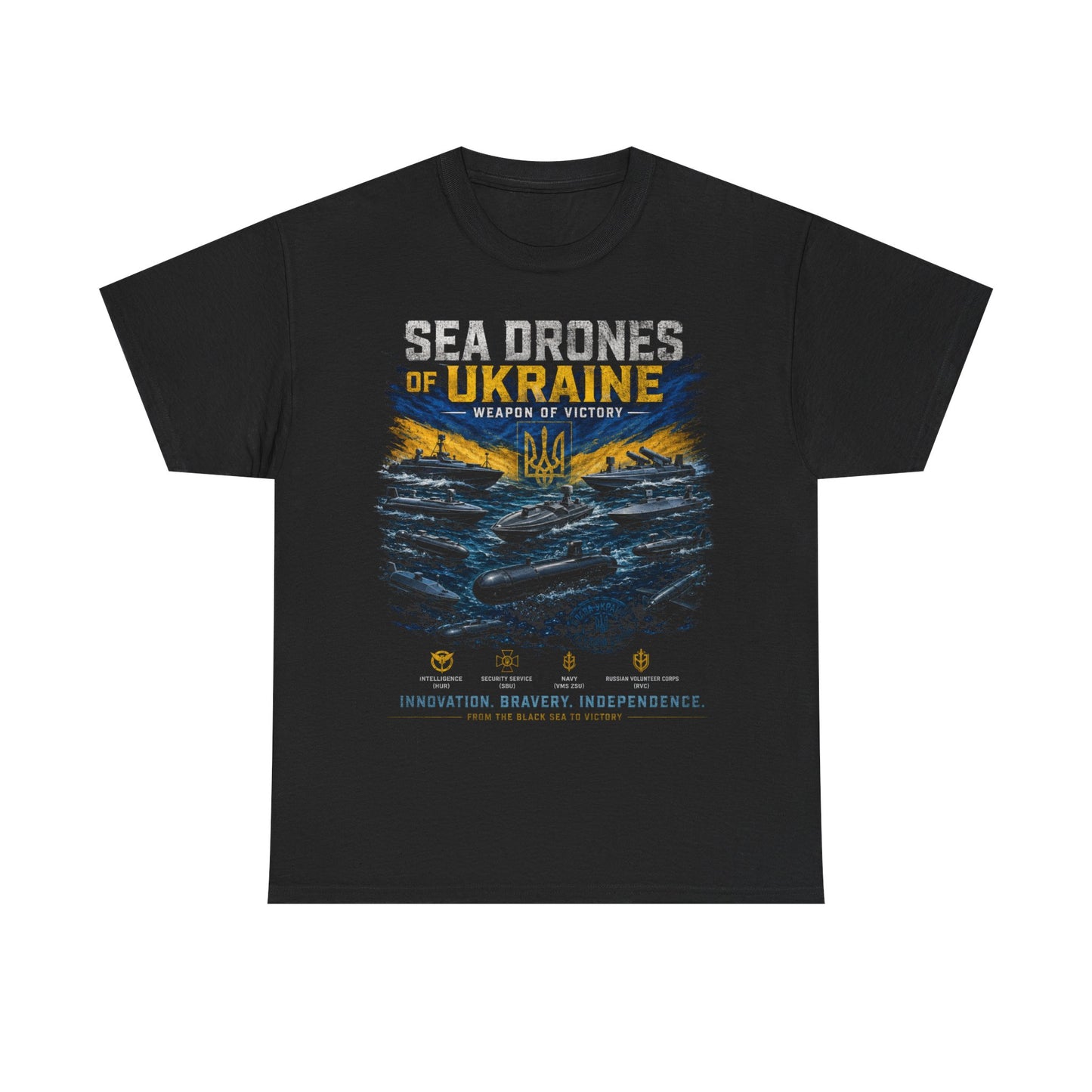 Sea Drones of Ukraine Heavy Cotton Tee
