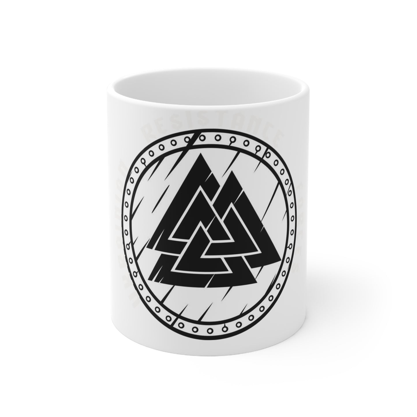 Valknut Norse Rune Coffee Mug — Viking Mythology Ceramic Cup (11oz/15oz)